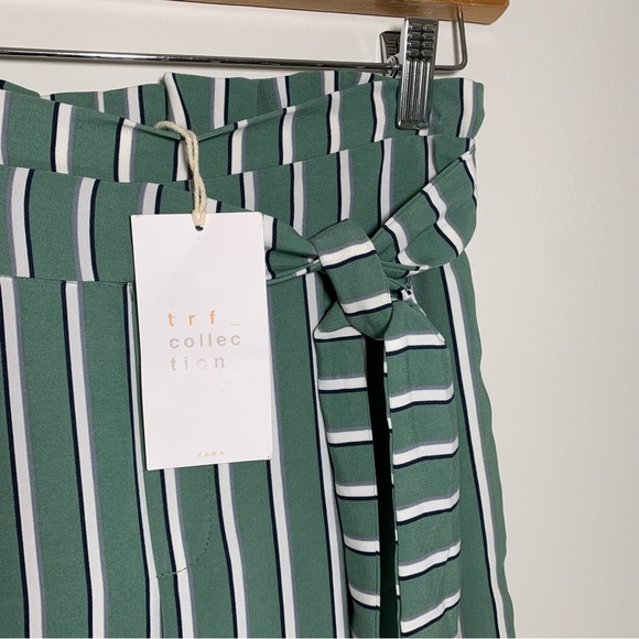 Zara Trafaluc Green and White Striped Skirt - Picture 2 of 13